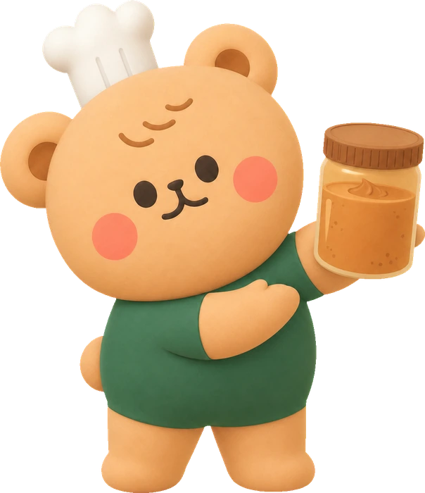 พี่หมี Toast Friend ถือกระปุกเนยถั่วสำหรับร้านค้า