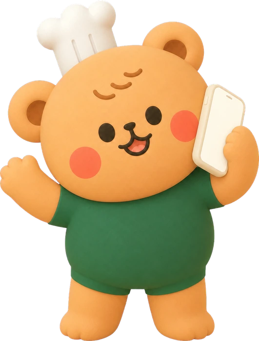 พี่หมี Toast Friend ถือโทรศัพท์รอรับสาย