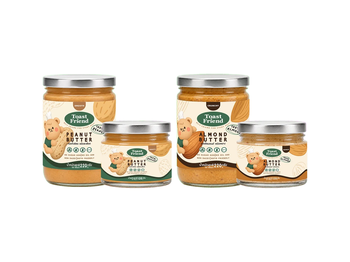 เนยถั่ว Toast Friend ครบทุกรส ทั้งขนาด 120 และ 220 กรัม