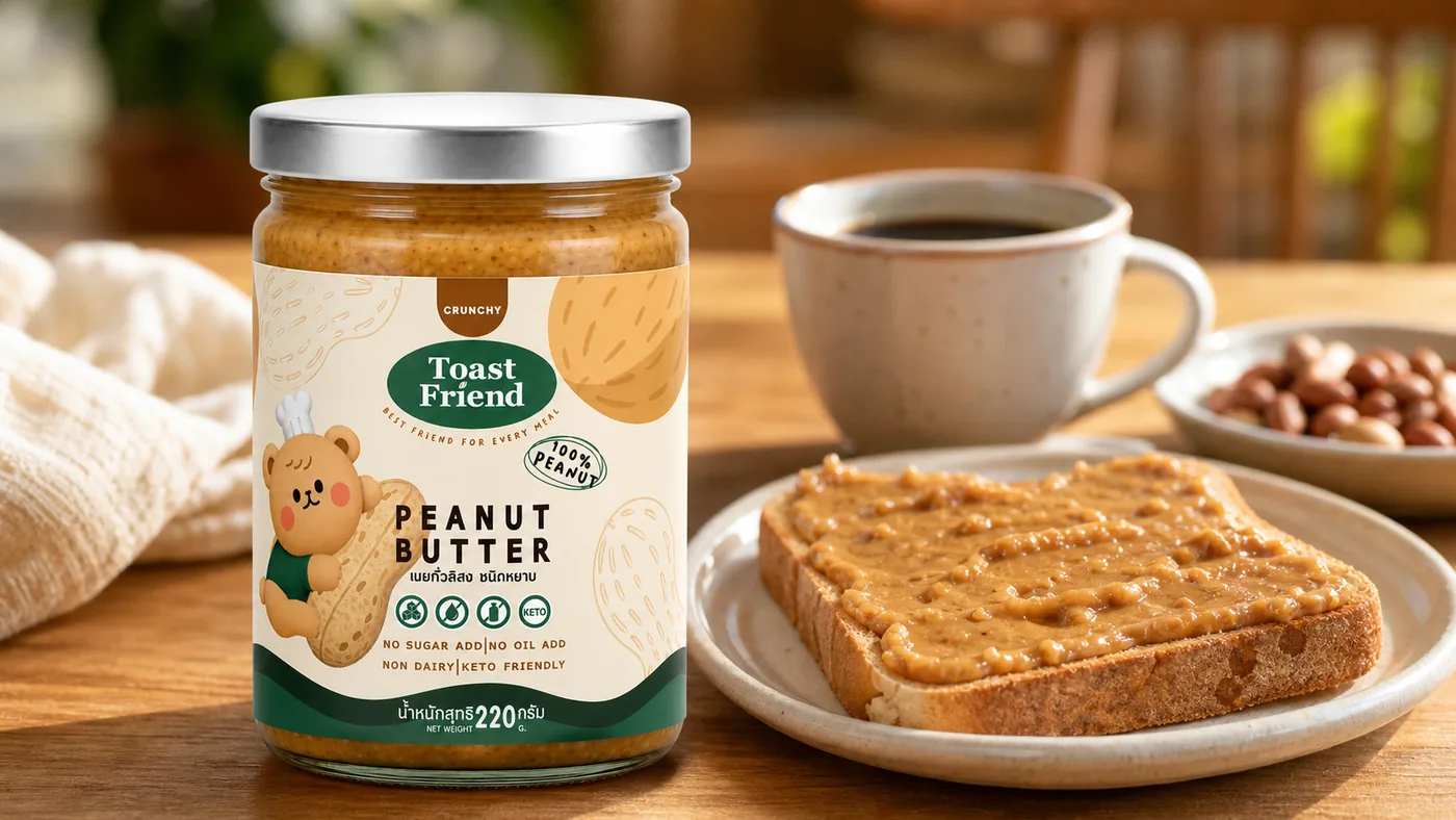 ขนมปังปิ้งทาเนยถั่ว Toast Friend